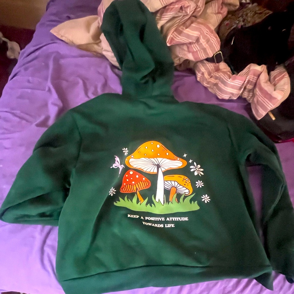 Never worn shein mushroom hoodie L Large
